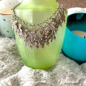 Awesome Silver Metal Butterfly Necklace